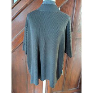 Studio Works Womens Ribbed Short Sleeve Mock Neck Top Clove Brown 2X NWT
